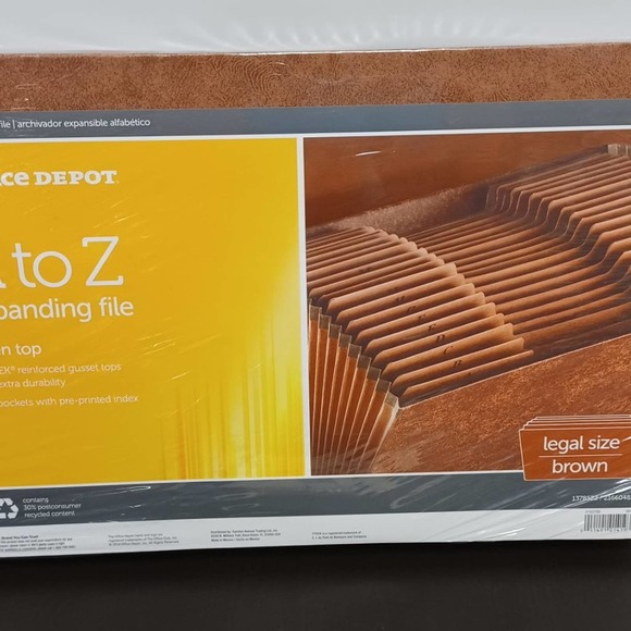Office Supplies - Expanding A-ZFile , Alphabet Gold Tab Index & A-Z File Box NEW - Picture 9 of 12